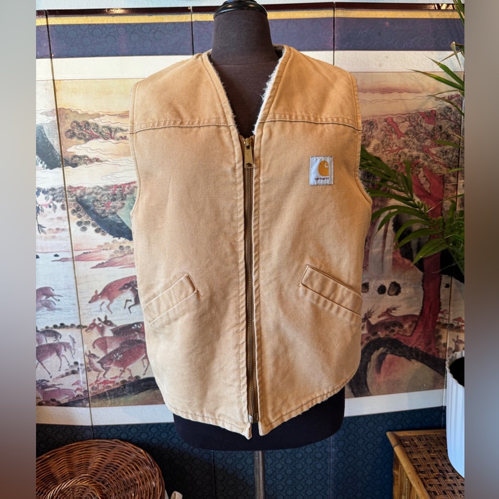 Vintage Carhartt Tan Colored Work Vest